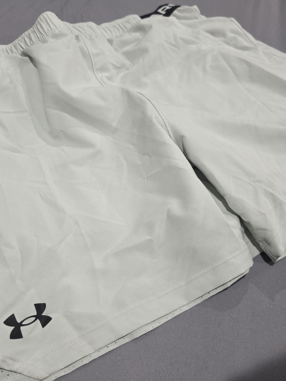 Under Armour Men's Athletic Shorts in White with Black Logo